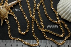 Цепь овальная с гранями, звено 5х6 мм, № 2785, отрезок 50 см Цепь овальная с гранями, звено 5х6 мм, № 2785, отрезок 50 см
