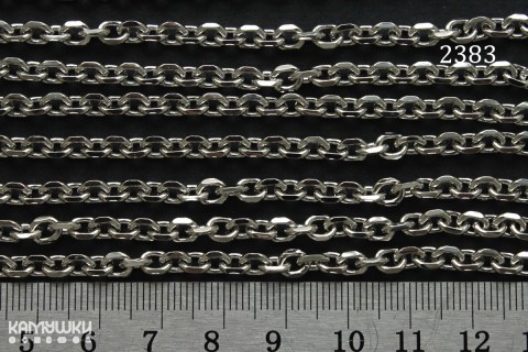 Цепь овальная с гранями, звено 4х5 мм, № 2383, отрезок 50 см Цепь овальная с гранями, звено 4х5 мм, № 2383, отрезок 50 см