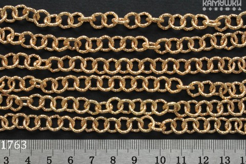 Цепь фигурная "рельефные кольца" 8 мм, №1763-0920, отрезок 50 см