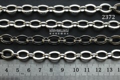 Цепочка фигурная средняя, овальные звенья, №2372, отрезок 24 см Цепочка фигурная средняя, овальные звенья, №2372, отрезок 24 см