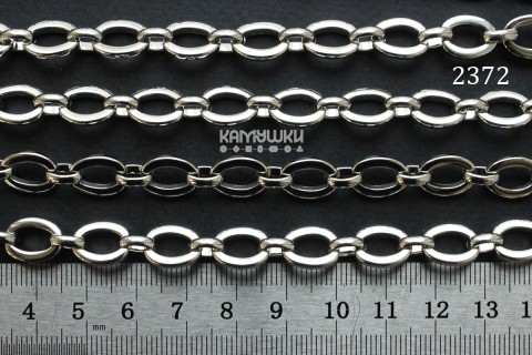 Цепочка фигурная средняя, овальные звенья, №2372, отрезок 24 см Цепочка фигурная средняя, овальные звенья, №2372, отрезок 24 см