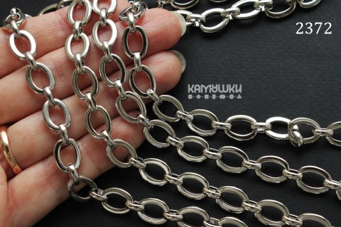 Цепочка фигурная средняя, овальные звенья, №2372, отрезок 24 см Цепочка фигурная средняя, овальные звенья, №2372, отрезок 24 см