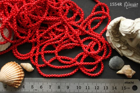 Цепочка металлическая, красная, звено 2,7х3 мм, №1554R, отрезок 50 см Цепочка металлическая, красная, звено 2,7х3 мм, №1554R, отрезок 50 см