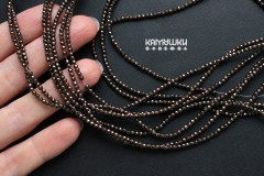 Геметин (имитация гематита) шоколадный, шар граненый 2 мм, набор 9,5 см Геметин (имитация гематита) шоколадный, шар граненый 2 мм, набор 9,5 см