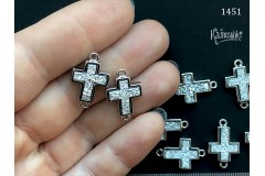 Коннектор с друзой кварца "крестик" белый, №1451, 13х15 мм, 1 шт. Коннектор с друзой кварца "крестик" белый, №1451, 13х15 мм, 1 шт.