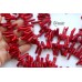 Коралл красный, палочки разной формы, набор 9 бусин