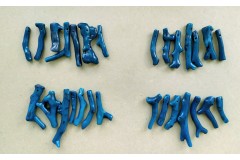 Коралл бирюзовый, палочки разной формы, набор 7 бусин