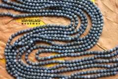 Коралл природный облагороженный, голубой, шар граненый 4 мм, набор 9,5 см
