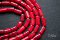 Коралл красный, цилиндры произвольной огранки 7х11 мм, набор 9 см Коралл красный, цилиндры произвольной огранки 7х11 мм, набор 9 см