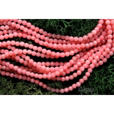 Коралл розово-лососевый, шар граненый 2,5 мм, набор 9,5 см