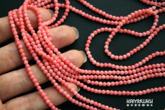 Коралл розовый, шар 3 мм, набор 9,5 см