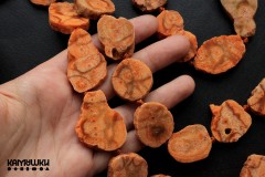Коралл губчатый оранжевый, крупные срезы, набор 3 бусины Коралл губчатый оранжевый, крупные срезы, набор 3 бусины