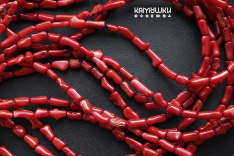 Коралл красный, палочки разной формы, набор 9,5 см