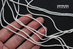 Коралл белый, шар гладкий 2 мм, набор 9,5 см Коралл белый, шар гладкий 2 мм, набор 9,5 см