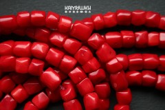 Коралл красный, цилиндры маленькие, набор 9,5 см