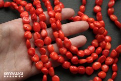 Коралл красный, светлый, галтовка средняя, набор 9 см Коралл красный, светлый, галтовка средняя, набор 9 см