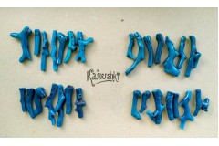 Коралл бирюзовый, палочки разной формы, набор 7 бусин