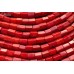 Коралл красный, цилиндры произвольной огранки 6х8 мм, набор 10 см