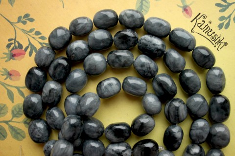 Кошачий глаз, крупная галтовка, набор 5 бусин