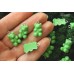 Подвеска "мишка", зеленый, непрозр. пластик, 2 см, серебристый штифт, 1 шт