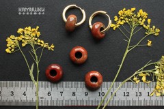 Красная яшма, бусина "пандора" 14 мм, 1 шт