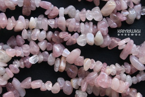 Розовый кварц мадагаскарский, крошка, без облагораживания, набор 9,5 см