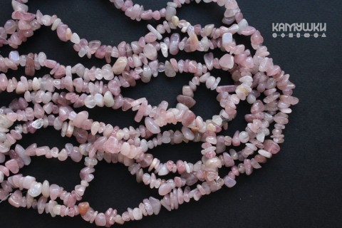 Розовый кварц мадагаскарский, крошка, без облагораживания, набор 9,5 см