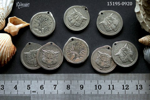 Подвеска двухсторонняя "волк" 20х21,5 мм, №1519S-0920, 1 шт