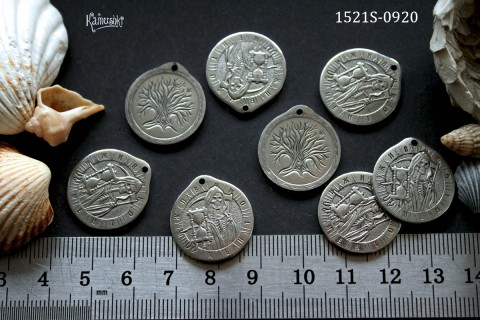 Подвеска двухсторонняя "живи моментом" 20х21,5 мм, №1521S-0920, 1 шт