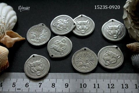 Подвеска двухсторонняя "леопард" 20х21,5 мм, №1523S-0920, 1 шт