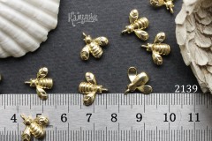 Подвеска "пчела", 12х13 мм, №2139, 1 шт Подвеска "пчела", 12х13 мм, №2139, 1 шт