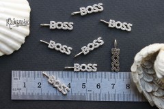 Подвеска "BOSS", с фианитами, 5х22 мм, №2206-0920, 1 шт