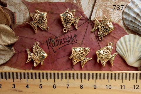 Подвеска "рыбка скалярия" 17х19 мм, №737, 1 шт