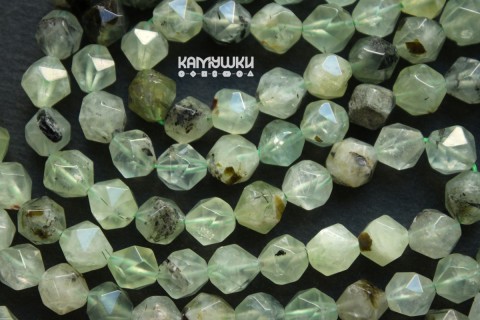 Пренит, шар крупной огранки 8,5 мм, набор 10 бусин