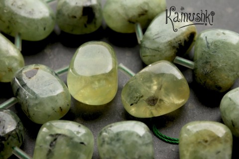 Пренит, крупные капли, набор 4 бусины