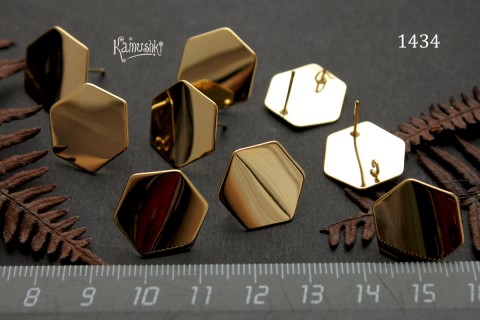 Швензы-гвоздики №1434 "шестиугольник", 16х17 мм, 1 пара Швензы-гвоздики №1434 "шестиугольник", 16х17 мм, 1 пара