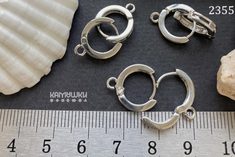 Швензы круглой формы с замочком 12х14 мм, №2355, 1 пара