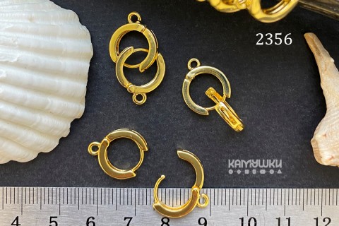 Швензы круглой формы с замочком 12х14 мм, №2356, 1 пара