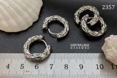 Швензы-кольца "мятый металл" 16х20 мм №2357, 1 пара
