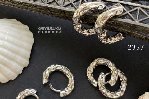 Швензы-кольца "мятый металл" 16х20 мм №2357, 1 пара