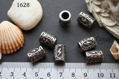 Бусина-цилиндр с руной, под "Пандору" №1628S-0920 сталь, 1 шт