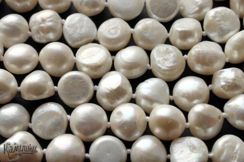 Жемчуг белый, барочный, полусфера 12 мм, набор 8 бусин