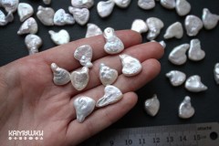 Жемчуг белый, 2 сорт, барочный "сердце" 11-20 мм, 1 шт Жемчуг белый, 2 сорт, барочный "сердце" 11-20 мм, 1 шт