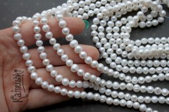Жемчуг, белый, шар-овал-яйцо, 5 мм, набор 18 бусин Жемчуг, белый, шар-овал-яйцо, 5 мм, набор 18 бусин