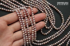 Жемчуг розово-лиловый "фактурный" микс, овал, 4х5 мм, набор 8,5 см Жемчуг розово-лиловый "фактурный" микс, овал, 4х5 мм, набор 8,5 см
