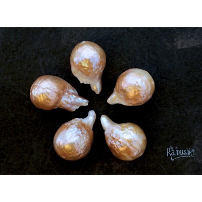 Жемчуг, персиковый, под "Касуми"-3, 1 шт