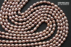 Жемчуг розово-персиковый, рис 6х8 мм, набор 10 бусин Жемчуг розово-персиковый, рис 6х8 мм, набор 10 бусин